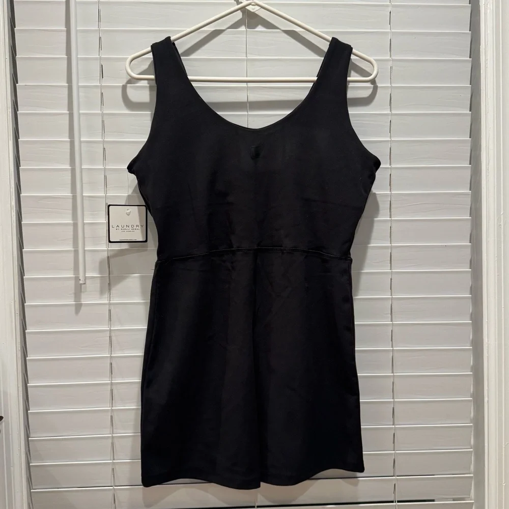 NEW Laundry By Shelli Segal Black Bodysuit Athleisure Pilates Travel Size Large - Picture 6 of 8